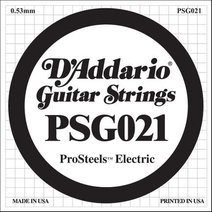 D'Addario PSG021 ProSteels Electric Guitar Single String, .021