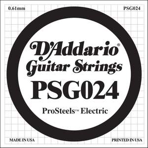 D'Addario PSG024 ProSteels Electric Guitar Single String, .024