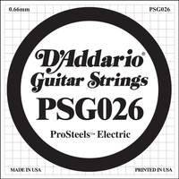 D'Addario PSG026 ProSteels Electric Guitar Single String, .026