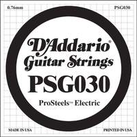D'Addario PSG030 ProSteels Electric Guitar Single String, .030