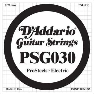 D'Addario PSG030 ProSteels Electric Guitar Single String, .030