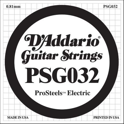 D'Addario PSG032 ProSteels Electric Guitar Single String, .032