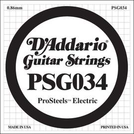D'Addario PSG034 ProSteels Electric Guitar Single String, .034