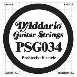 D'Addario PSG034 ProSteels Electric Guitar Single String, .034