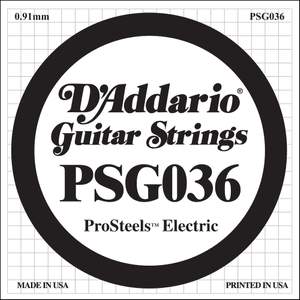 D'Addario PSG036 ProSteels Electric Guitar Single String, .036