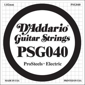 D'Addario PSG040 ProSteels Electric Guitar Single String, .040