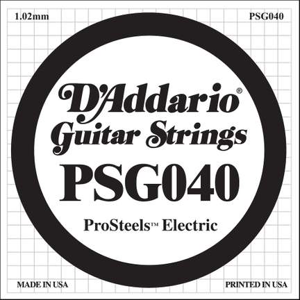 D'Addario PSG040 ProSteels Electric Guitar Single String, .040
