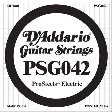 D'Addario PSG042 ProSteels Electric Guitar Single String, .042