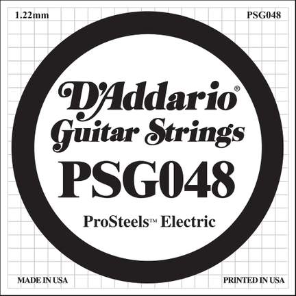 D'Addario PSG048 ProSteels Electric Guitar Single String, .048