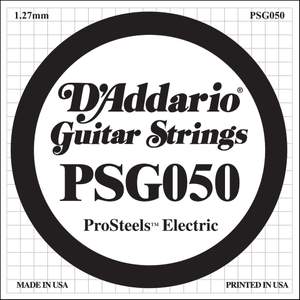 D'Addario PSG050 ProSteels Electric Guitar Single String, .050