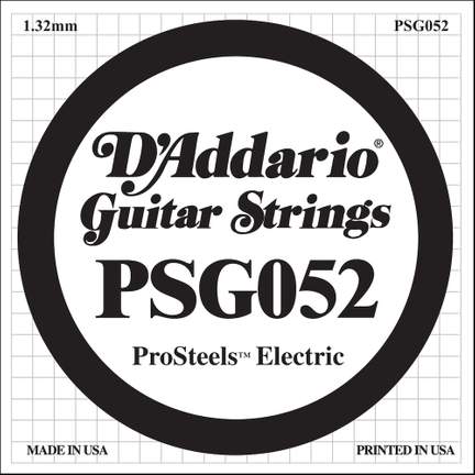 D'Addario PSG052 ProSteels Electric Guitar Single String, .052