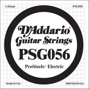 D'Addario PSG056 ProSteels Electric Guitar Single String, .056