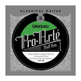 D'Addario SCF-3B Pro-Arte Silver Plated Copper on Composite Core Classical Guitar Half Set, Flamenco Tension