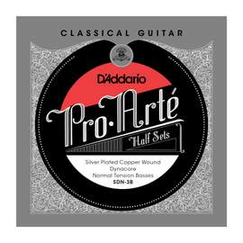 D'Addario SDN-3B Pro-Arte Silver Plated Copper on Composite Dynacore Classical Guitar Half Set, Normal Tension