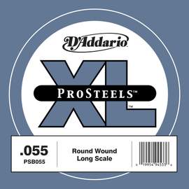 D'Addario PSB055 ProSteels Bass Guitar Single String, Long Scale, .055