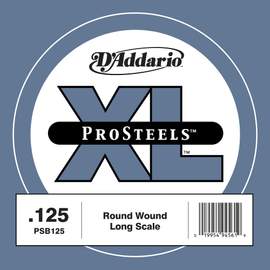 D'Addario PSB125 ProSteels Bass Guitar Single String, Long Scale, .125