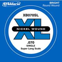 D'Addario XB070SL Nickel Wound Bass Guitar Single String, Super Long Scale, .070