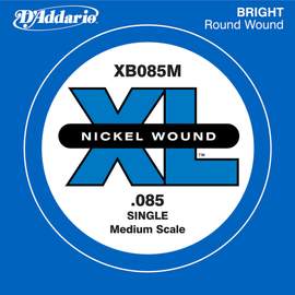 D'Addario XB085M Nickel Wound Bass Guitar Single String, Medium Scale, .085