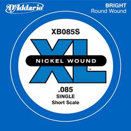 D'Addario XB085S Nickel Wound Bass Guitar Single String, Short Scale, .085
