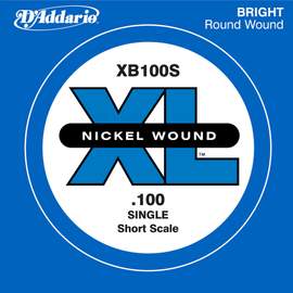 D'Addario XB0100S Nickel Wound Bass Guitar Single String, Short Scale, .100