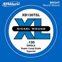 D'Addario XB130T Nickel Wound Bass Guitar Single String, Super Long Scale, .130, Tapered