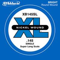 D'Addario XB145 Nickel Wound Bass Guitar Single String, Super Long Scale, .145