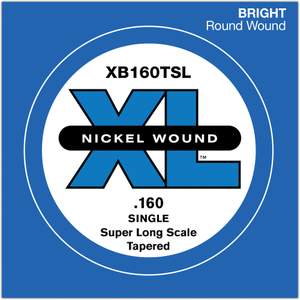 D'Addario XB160TSL Nickel Wound Bass Guitar Single String, Super Long Scale, .160, Tapered