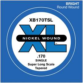 D'Addario XB170TSL Nickel Wound Bass Guitar Single String, Super Long Scale, .170, Tapered