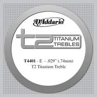 D'Addario T2 Titanium Treble Classical Guitar Single String, Extra-Hard Tension, First String