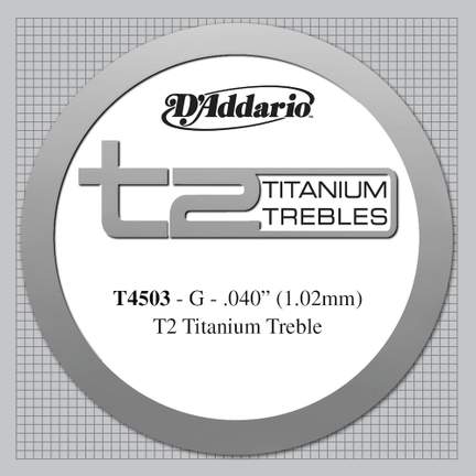 D'Addario T2 Titanium Treble Classical Guitar Single String, Normal Tension, Third String