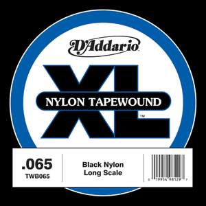 D'Addario TWB065 Nylon Tape Wound Bass Guitar Single String, .065