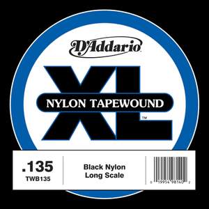 D'Addario TWB135 Nylon Tape Wound Bass Guitar Single String, .135