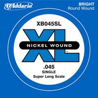 D'Addario XB045SL Nickel Wound Bass Guitar Single String, Super Long Scale, .045