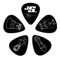 D'Addario Joe Satriani Guitar Picks, Black, 10 Pack, Medium