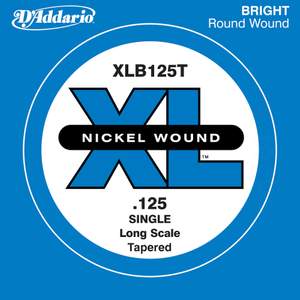 D'Addario XLB125T Nickel Wound Bass Guitar Single String, Long Scale, .125, Tapered