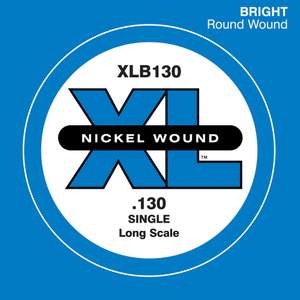 D'Addario XLB130 Nickel Wound Bass Guitar Single String, Long Scale, .130