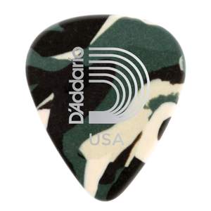 D'Addario Camouflage Celluloid Guitar Picks, 25 pack, Light