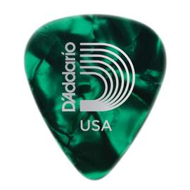 D'Addario Green Pearl Celluloid Guitar Picks, 100 pack, Light 