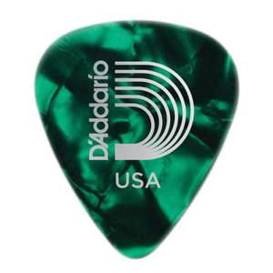 D'Addario Green Pearl Celluloid Guitar Picks, 100 pack, Light