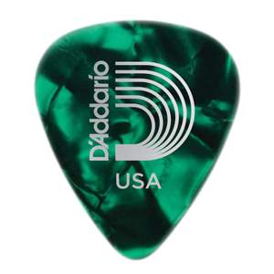 D'Addario Green Pearl Celluloid Guitar Picks, 10 pack, Medium