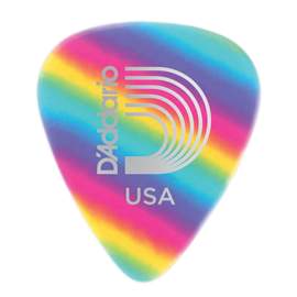 D'Addario Rainbow Celluloid Guitar Picks 100 pack, Heavy 