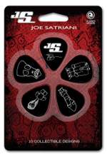 D'Addario Joe Satriani Guitar Picks, Black, 10 pack, Heavy Product Image