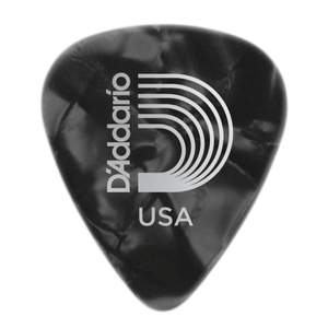 D'Addario Black Pearl Celluloid Guitar Picks, 25 pack, Heavy