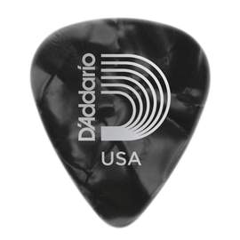 D'Addario Black Pearl Celluloid Guitar Picks, 25 pack, Extra Heavy 