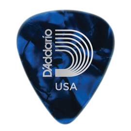 D'Addario Blue Pearl Celluloid Guitar Picks, 25 pack, Light 