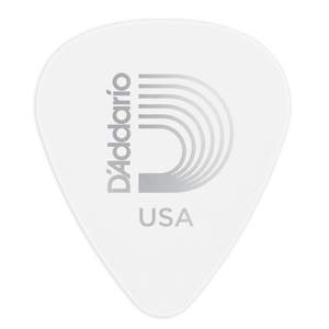 D'Addario White-Color Celluloid Guitar Picks, 25 pack, Medium