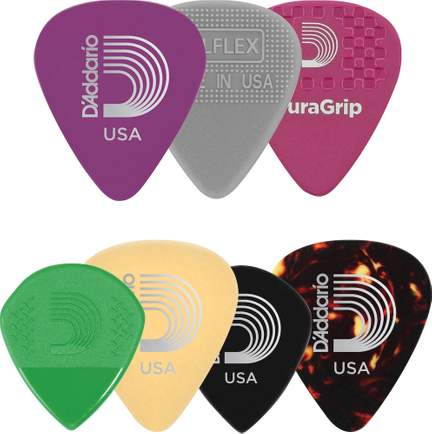D'Addario Assorted Guitar Picks, 7-pack, Heavy