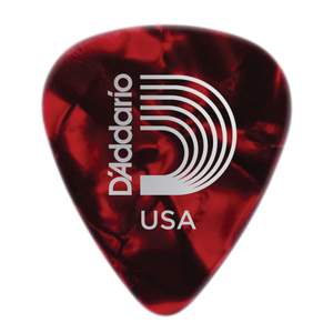 D'Addario Red Pearl Celluloid Guitar Picks, 100 pack, Medium
