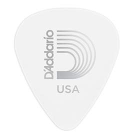 D'Addario White-Color Celluloid Guitar Picks, 10 pack, Medium 