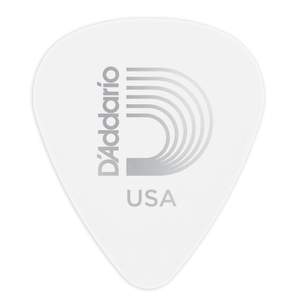 D'Addario White-Color Celluloid Guitar Picks, 10 pack, Medium 